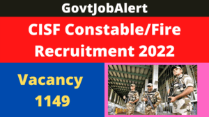 Apply for the CISF Constable Recruitment 2022