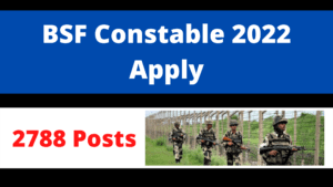 Apply online for BSF Constable Tradesman 2022